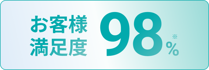 お客様満足度 98%※